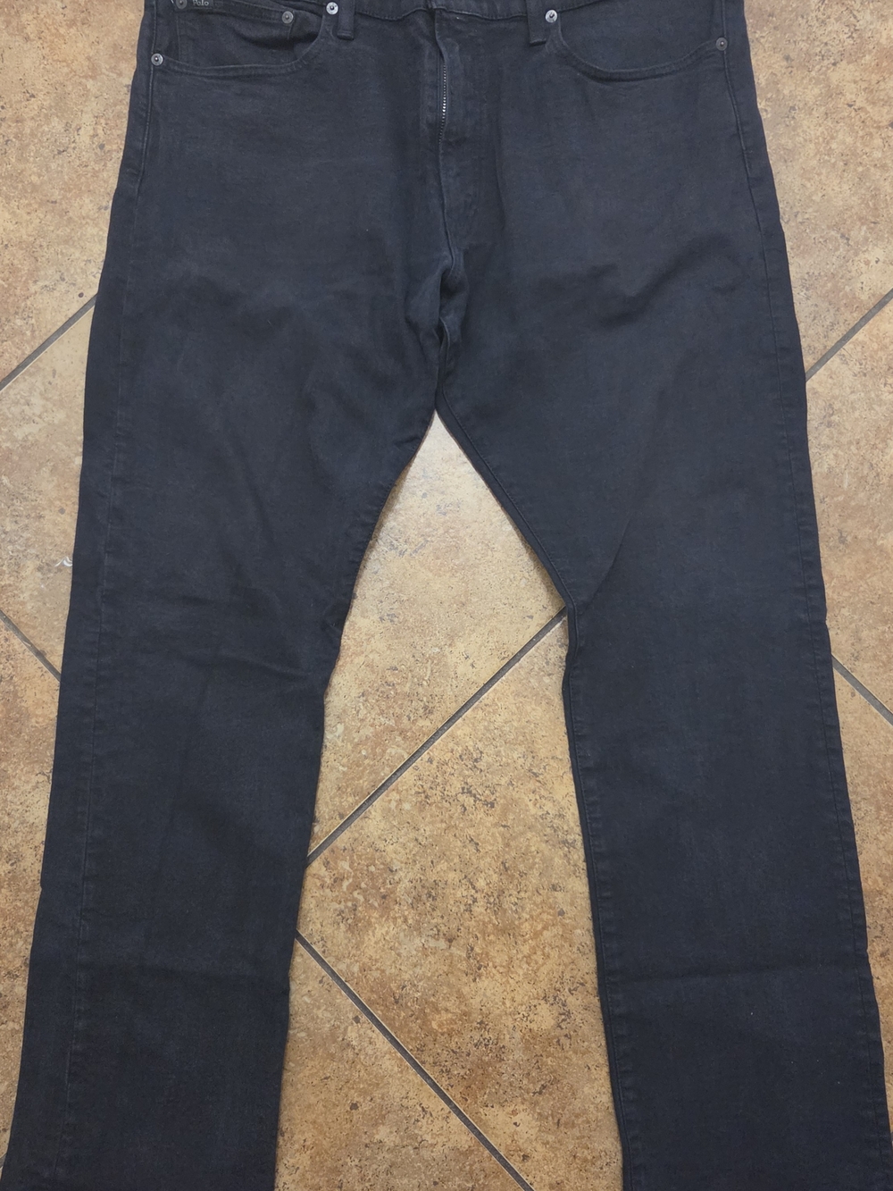 Polo Ralph Lauren Jeans Men's 38x32 Black Varick Slim Straight Cotton Denim